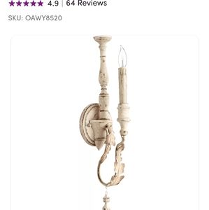 French Country Candle Sconce, Set of 2